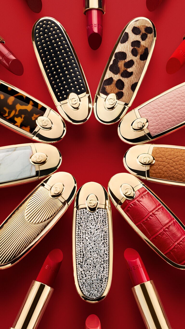 Rouge G cases collection on a red background